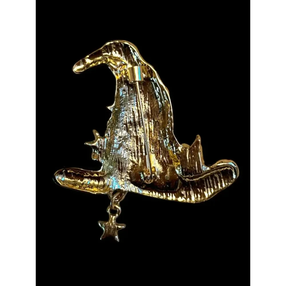 Elegant Halloween White Witch Hat Brooch